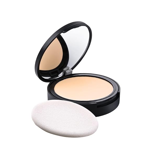 Compact Pressed Powder, Matte Finishing Powder Makeup, Long Lasting, Lightweight, Vegan Formula, Easy to Apply Makeup for Girl & Women, 0.35 Oz, Ivory