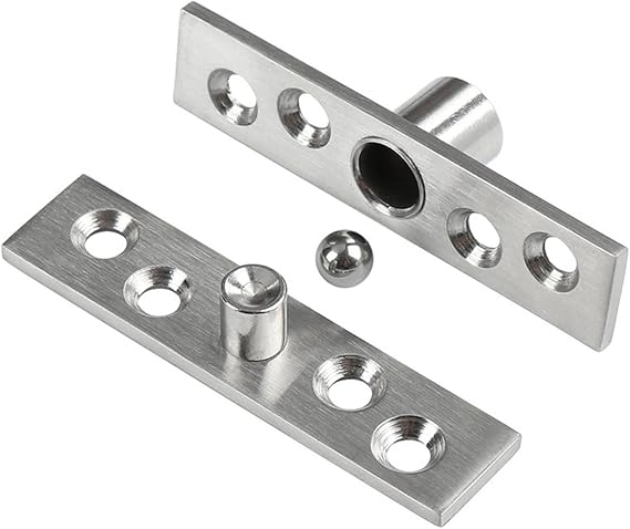 Hinges 2pc Stainless Steel Rotating Door Hinge 360 Degree Rotation Axis Up and Down Location Shaft Hidden Pivot Supplies (Color : Positive Axis 95mm)