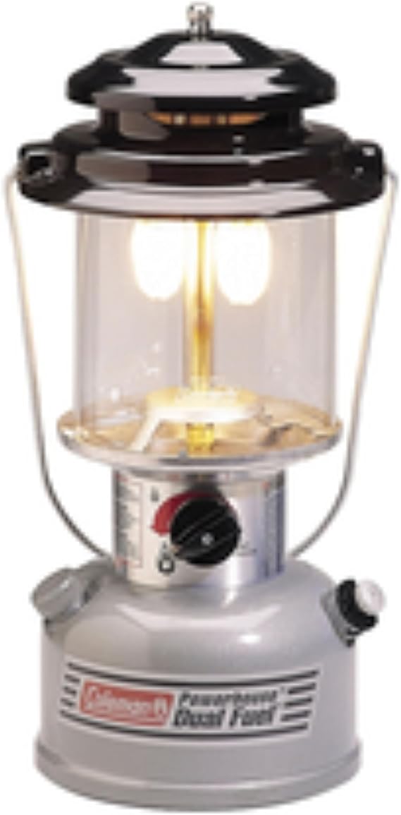 Coleman Powerhouse Dual Fuel Lantern Shines up to 800 Lumens 2-Mantle Lantern Uses Liquid Fuel or Gasoline with Adjustable Brightness Carry Handle Mantles & Funnel Included