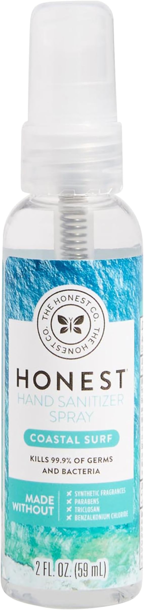 The Honest Company Hand Sanitizer Spray, Plant-Based, Coastal Surf, 2 fl oz