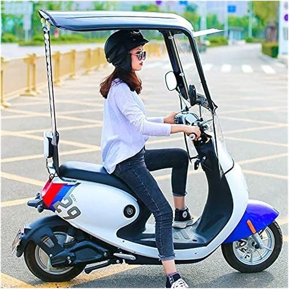 Universal Electric Motorcycle Sunshade Cover, Fully Enclosed Scooter Rain Waterproof Cover,Battery Car Canopy Umbrella Cover,Motorcycle Sun Visor Windshield
