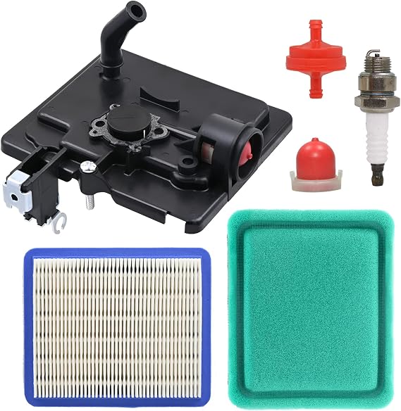 NIMTEK 795259 Air Filter Cleaner Primer Base with 491588S Air Filter for B&S 792040 691753 224815 for 122000 Model Engine Mower Craftsman Lawn Mower