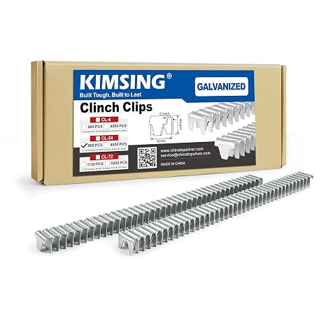 KIMSING CL-34 Galvanized Clinching Clips 960 PCS/Box