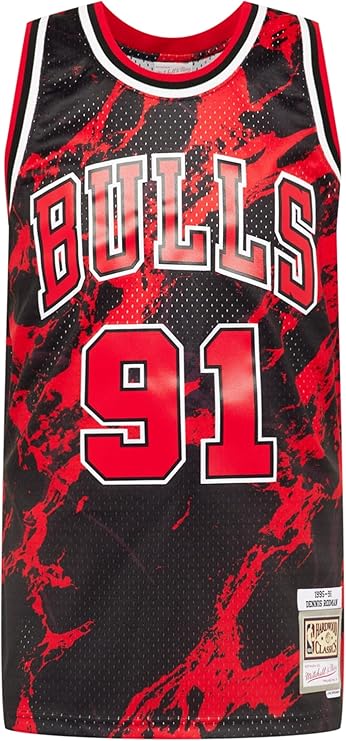 Chicago Bulls Dennis Rodman #91 '95-'96 Marble Swingman Jersey