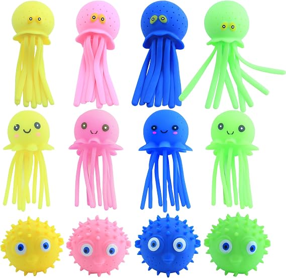Octopus Water Balls,Sensory Octopus Water Bomb Splash Balls,12 Pack Pool Toys for Kids Swimming Pool Floating Swim Toys, Birthday Party Favors