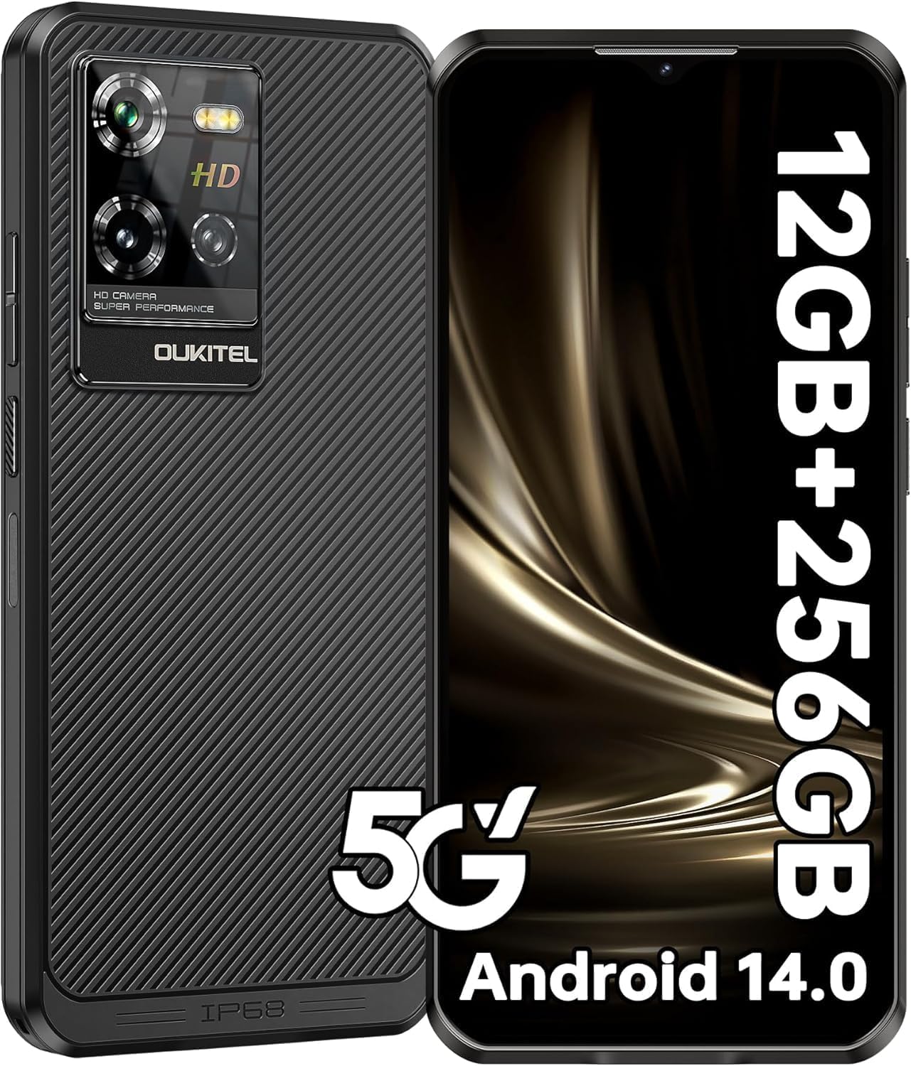 WP 50 Rugged Durable Phone Unlock 5G-12GB RAM256GB ROM Mobile Phone, 6.6 Inch Screen, 48 MP Camera, 6500 mAh Battery Smartphone, 5G Dual Card Android 14 IP 68IP 69K Waterproof Mobile Phone,