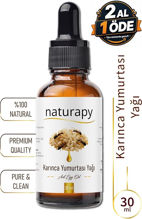 Karınca Yumurtası Yağı (Ant Egg Oil) Maserasyon | Ekstraksiyon Yağı 30 ml Damlalıklı Cam Şişe