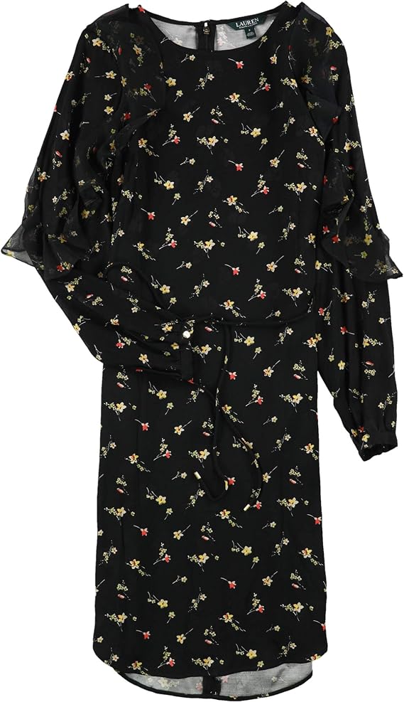 Ralph Lauren Womens Floral Ruffled Dress