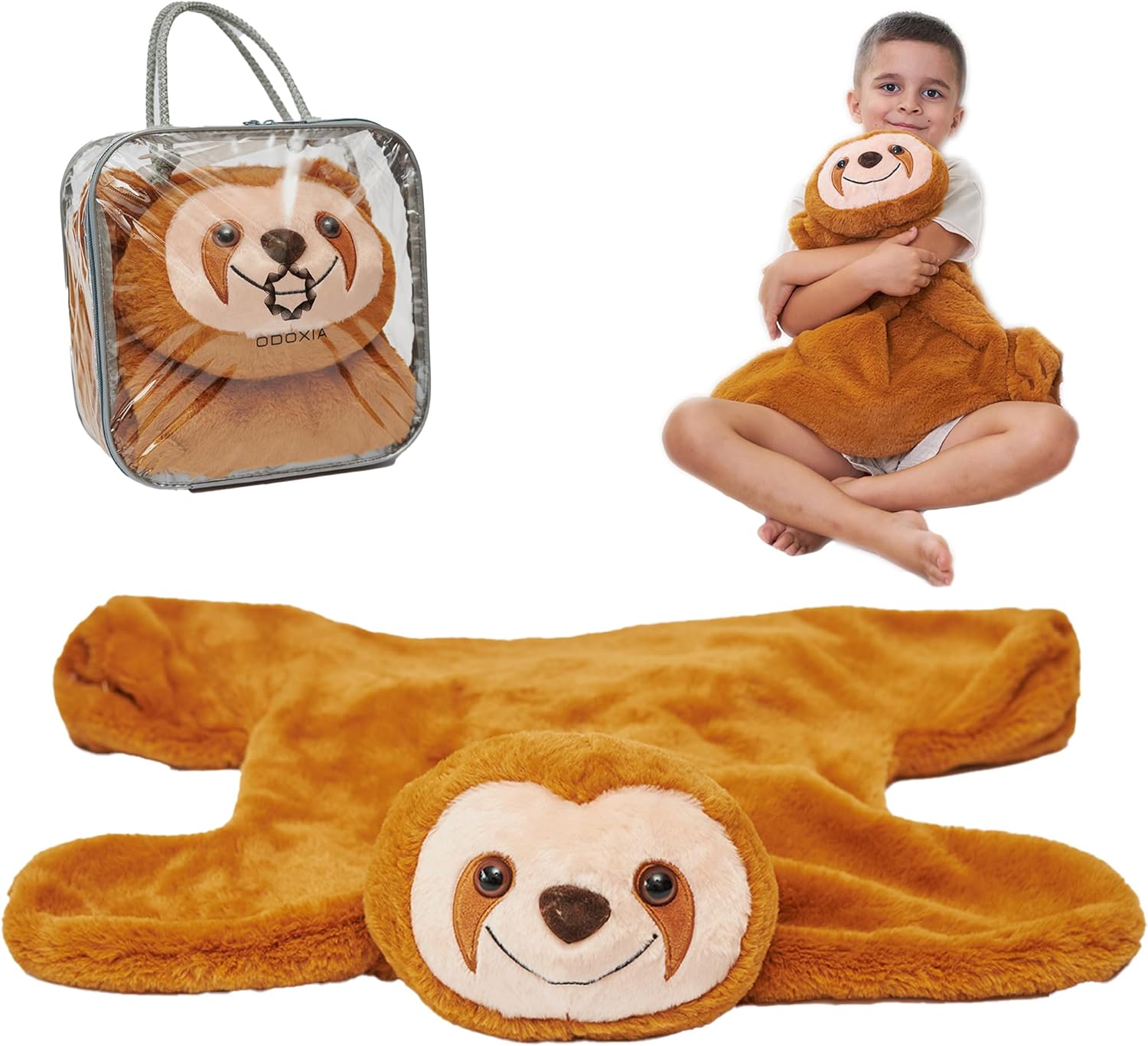 ODOXIA Sensory Cuddly Toy for Children 2.3 kg Plush Sloth for Relaxation &amp; Concentration Weighted Lap Sloth Versatile Cuddly Toy for Travel School &amp; Home