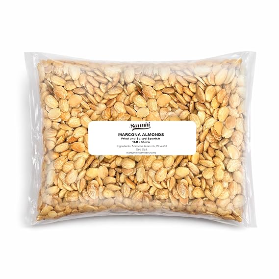 Sanniti Fried and Salted Spanish Marcona Almonds,1 Lb | Imported from Spain