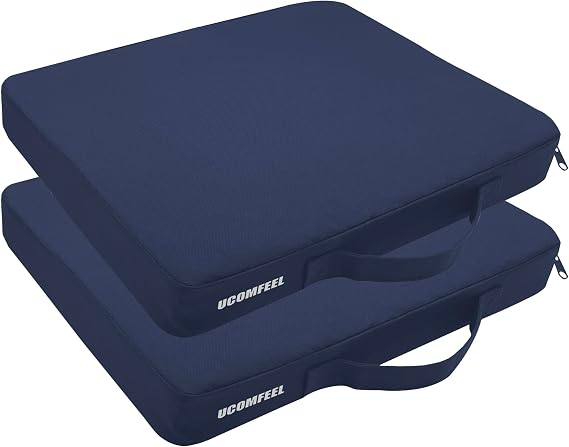 Stadium Seat Cushions 2-Pack 3-Pack, Portable Bleacher Cushions, Waterproof Oxford Fabric, Zipper Design, (Blue, 2-Pack)