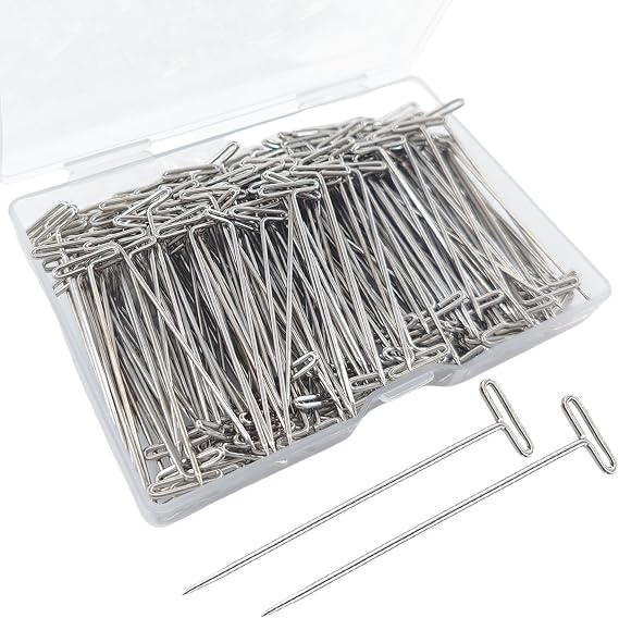 150PCS T Pins 2 inch T-Pins, Sewing Wig Blocking Wig T Pin for Wigs, Straight Pin for Blocking Knitting, Crocheting, Modelling, Sewing, Wig Making and Crafts (2 Inch)