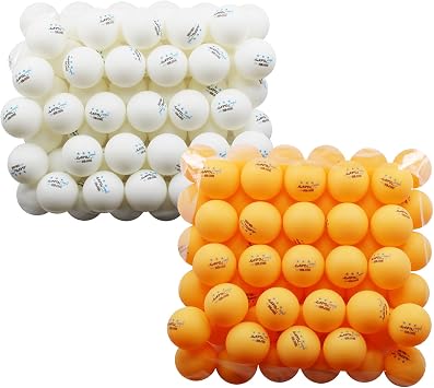 MAPOL 50 White 3-Star Table Tennis Balls Bundle with 50 Orange Training Table Tennis Balls