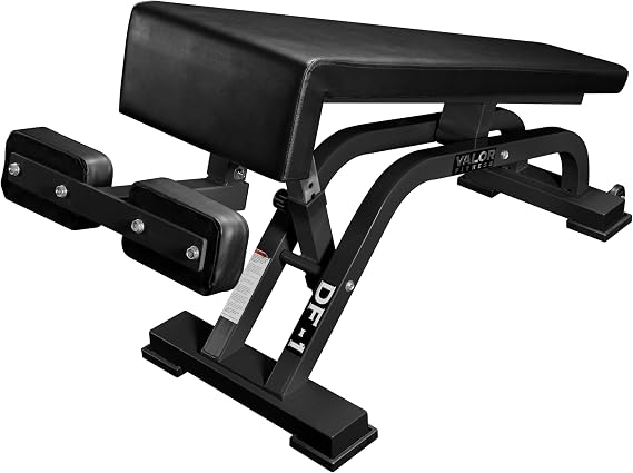 Valor Fitness Adjustable Weight Bench - 16 Position Decline to Flat Utility Bench with Wheels for Ab Crunch Core Training Strength Workouts Weightlifting and Barbell Exercises