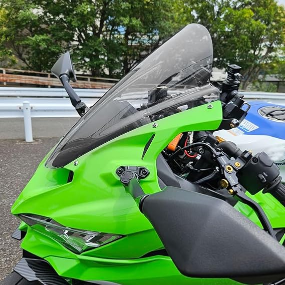 Motorcycle ZX-4R Windshield Deflector Windscreen Wind Protection Front Fairing Compatible for ZX4R/ZX-4RR 2023-2025 ZX-25R 2020-2025 Accessories (Clear)