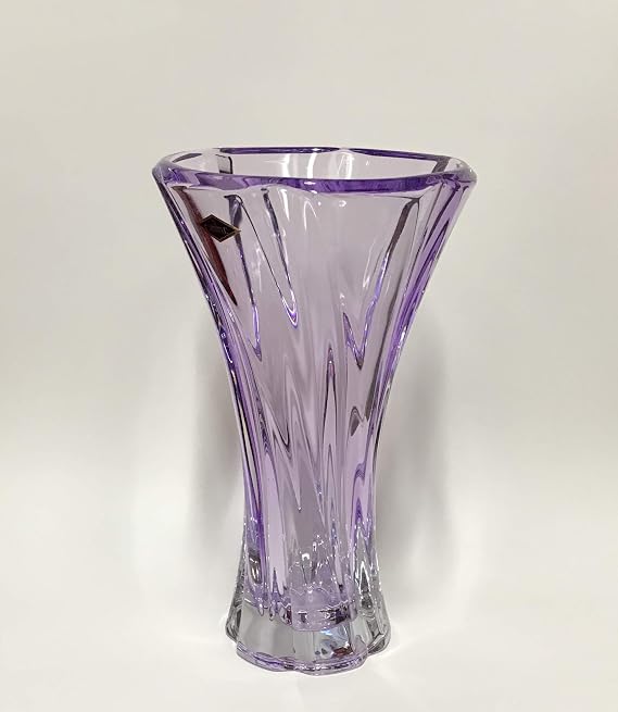 Vase 12" Crystal Glass,Bohemia Crystal,Flower Vase,Home Decor, Centerpiece Amethyst Bud Vase, Czech Crystal Glass, Wedding Gift