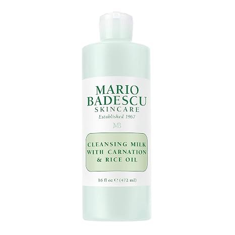 Mario Badescu Cleansing Milk with Carnation, Rice Oil & Vitamin E - No Rinse Liquid Makeup Remover Cleanser with Milky Formula For Skin Care and Gentle Cleansing Experience