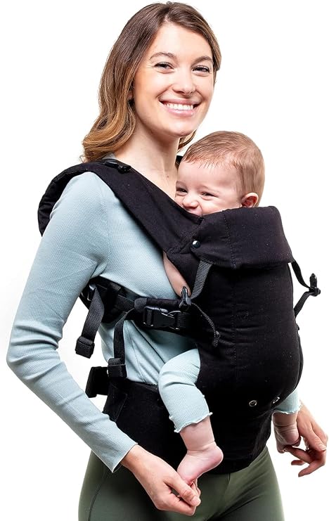 Beco Gemini Baby Carrier Newborn to Toddler, 7-35 lbs, Metro Black