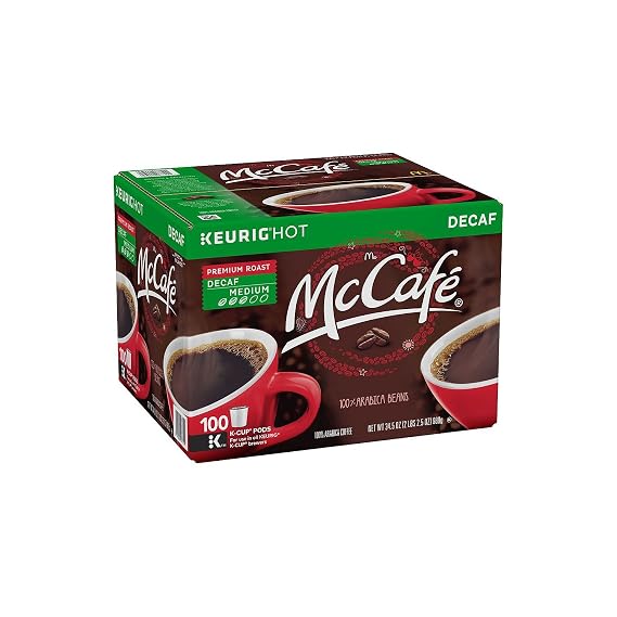 McCafe Premium Roast Decaf Coffee, K-CUP PODS, 100 Count