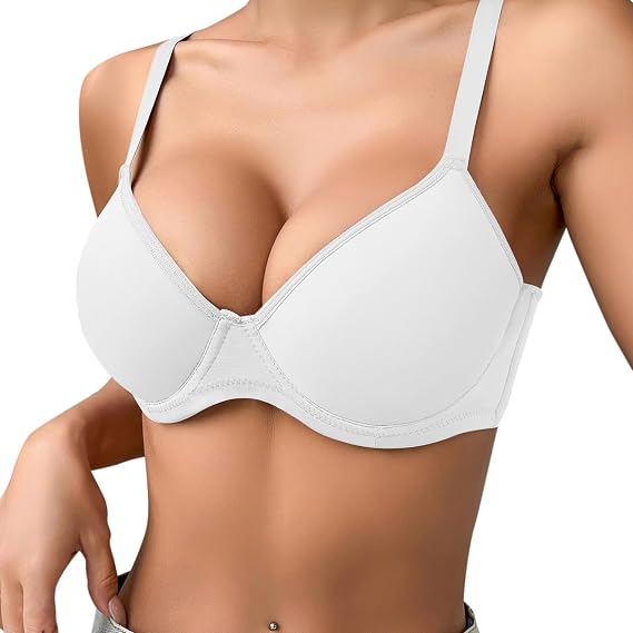 Womens Seamless Push Up Bra Underwire Back Fat Smoothing Bras Full Coverage Supportive Padded Comfort T-Shirt Bralettes