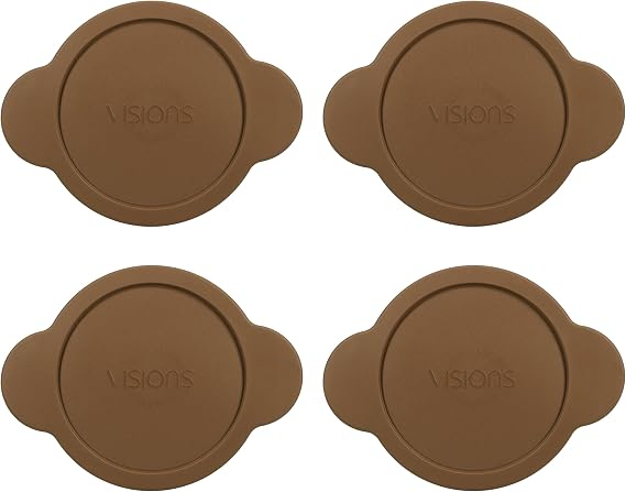 Visions CM8-PC 1Qt Brown Versa Pot Food Storage Replacement Lid (4-Pack)