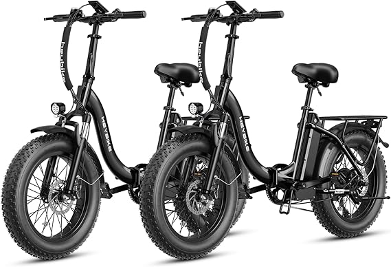 Heybike Ranger 2.0 Foldable Electric Bike for Adults, 20"*4 Fat Tire Ebike with 1400W Peak Motor, 28 MPH Max Speed, 600Wh Removable Battery, Up to 65 Miles Range, Front Suspension Step-Thru E Bike
