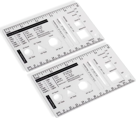 Culinary Ruler Mini Cutting Reference Template Cooking Measurement