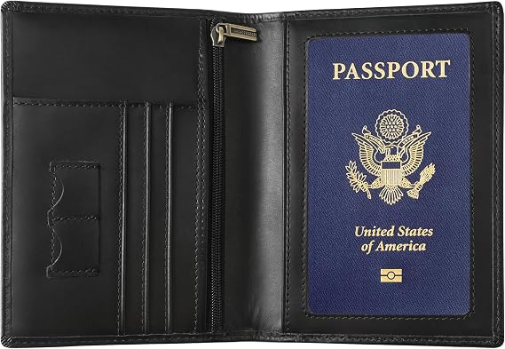 Ringsun Leather Passport Cover for Men Women, RFID Passport Wallet Case Travel Passport Holder for Family