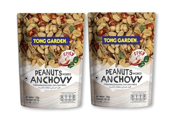 TONG GARDEN Brand, Peanuts Mixed Anchovy 150g X 2 Packs