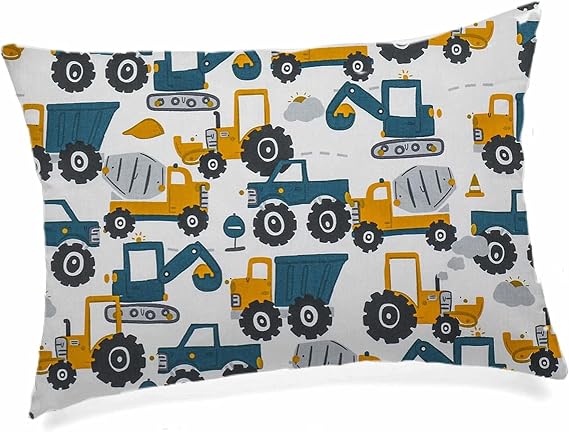 Toddler Pillow with Pillowcase - 13X18 Soft Organic Cotton Kids Dinosaur Crib Pillows - Washable and Hypoallergenic - Boys Girls Small Pillow - Perfect for Travel, Cot, Bed Set