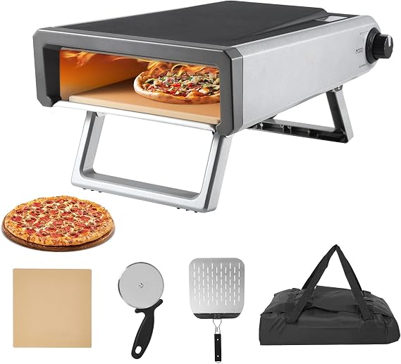Pizza Oven, 12" Pizza Oven Outdoor with Gas Powered Propane and Portable Maker Accessories for Backyard Camping Outside
