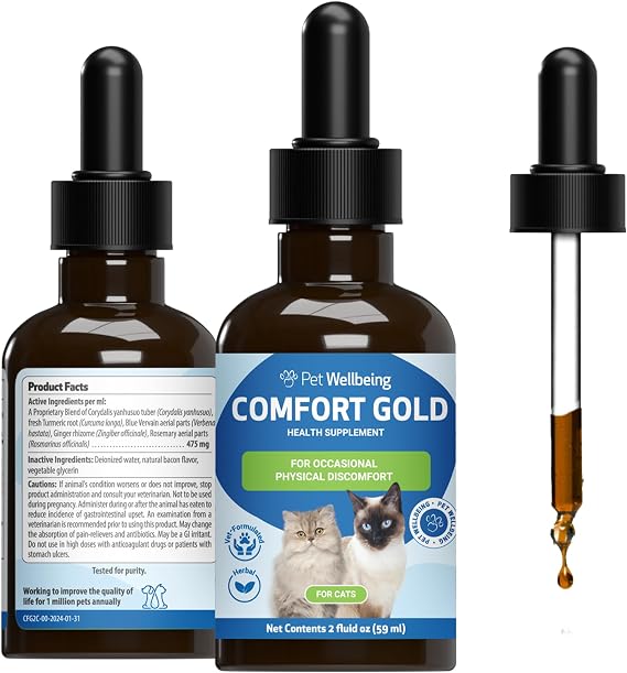 Pet Wellbeing Comfort Gold for Cats - Physical Comfort & Circulation, 2 oz