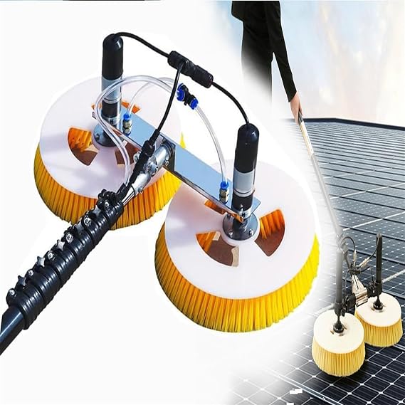 Solar Panel Cleaning Tool, Electric Solar photovoltaic Panel Cleaning (Double Head), photovoltaic Panel Cleaning Tool ,for Solar Panels and Window Glass,Double-5.5