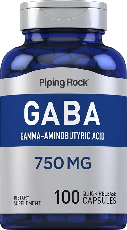 Piping Rock GABA Supplements | 750 mg | 100 Capsules