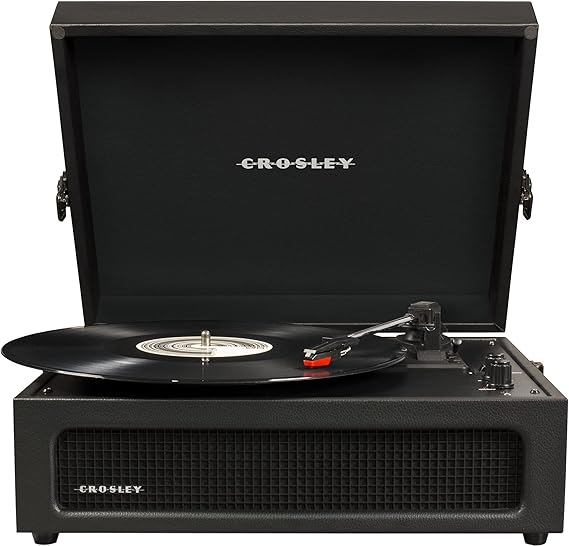 Crosley CR8017B-BK Voyager Record Player, Black