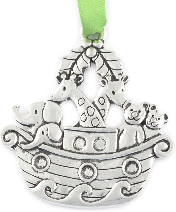 Basic Spirit Noah's Ark 2-1/2-Inch Pewter Ornament