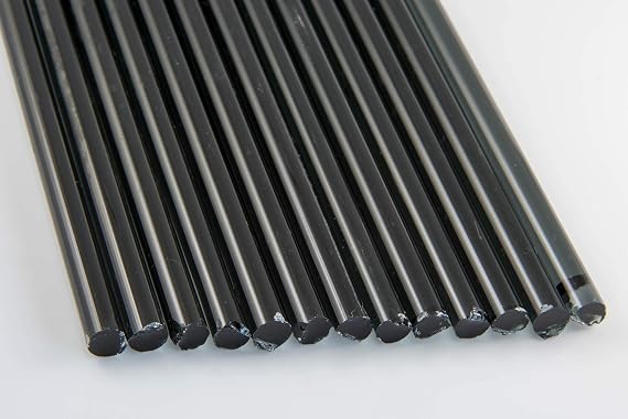 Devardi Glass Boro Rods, 1 lb, COE 33, Transparent Black Borosilicate Solid Rods