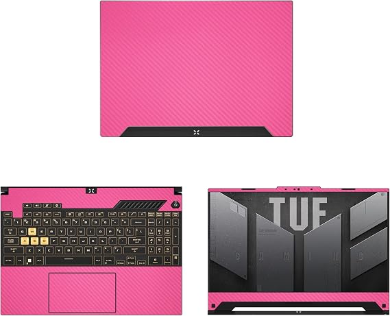 Decalrus - Protective Decal for the ASUS TUF Gaming F15 FX507 (15.6" Screen) Laptop Rose Carbon Fiber Vinyl Cover wrap CFasusTtuf_FX507Rose