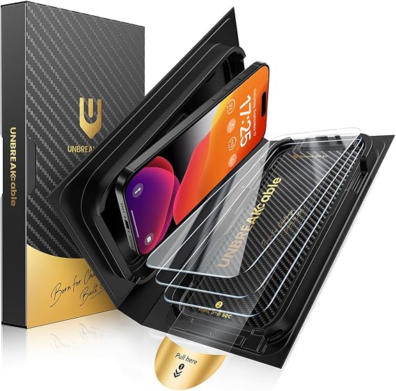 UNBREAKcable Screen Protector for iPhone 15, One-Pull to Install