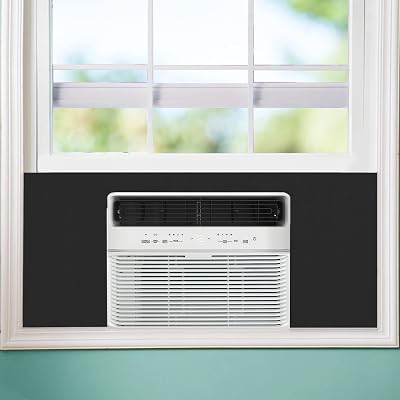 Flehomo Window AC Side Panel, Full Surround Insulation Window Air Conditioner Foam Panels, Insulated Side Panels Kit for Window AC Units for Winter and Summer, Black