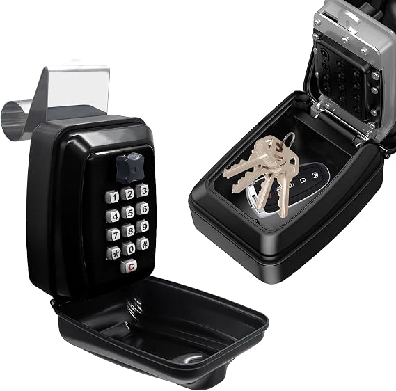 Upgrade SL-591 Car Key Lock Box, Car Window Lock Box for Turo, Car Window Punch Button LockBox, Vehicle Window Key Box, Vehicle Window Lock Box fit for Ride Share, Turo, GetAround,
