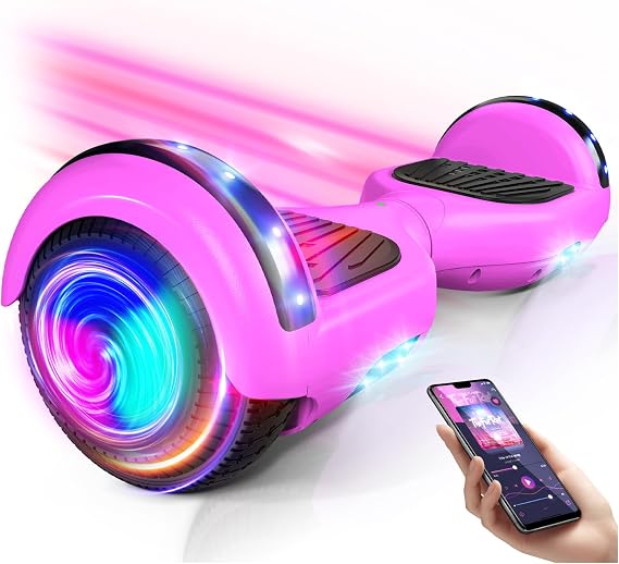 Scooter with Seat Attachment for Kids Adults, 6.5'' 8.5''Balancing Scooter with Bluetooth Speakers & Colorful LED Light with Kart