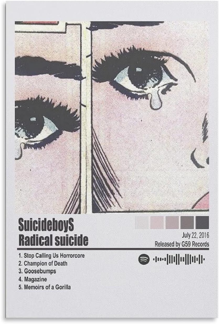 Suicide Boys Poster $uicideboy$ Radical Suicide Album Cover Posters Canvas Wall Art Print Picture Fo Room Aesthetics Posters Canvas Posters Bedroom Decoration Sports Office Decoration Gifts Wall Art D