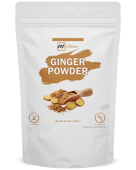 mGanna 100% Natural Ginger Powder as a Spice in Food Recepies, Salads and Skin Care 227 GMS / 0.5 LBS