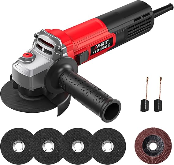 Angle Grinder 10 Amp, 4-1/2 inch Power Angle Grinder Tools with 13000 RPM, 1200W Small Angle Grinder for Cutting, Grinding, Polishing