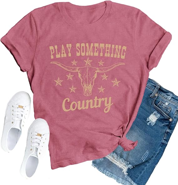 Country Music Shirts for Women Western Cowgirl Tshirts Country Concert Crew Tee