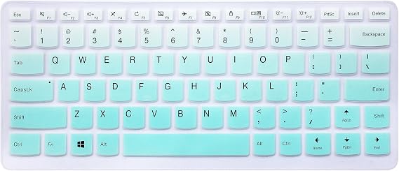 Silicone Keyboard Cover Skin for Lenovo Yoga 710 14", Yoga 710 15.6" 15", Flex 4 14", ideapad 110 14", ideapad 310s 14", ideapad 510s 14" Laptop (Ombre Mint Green)