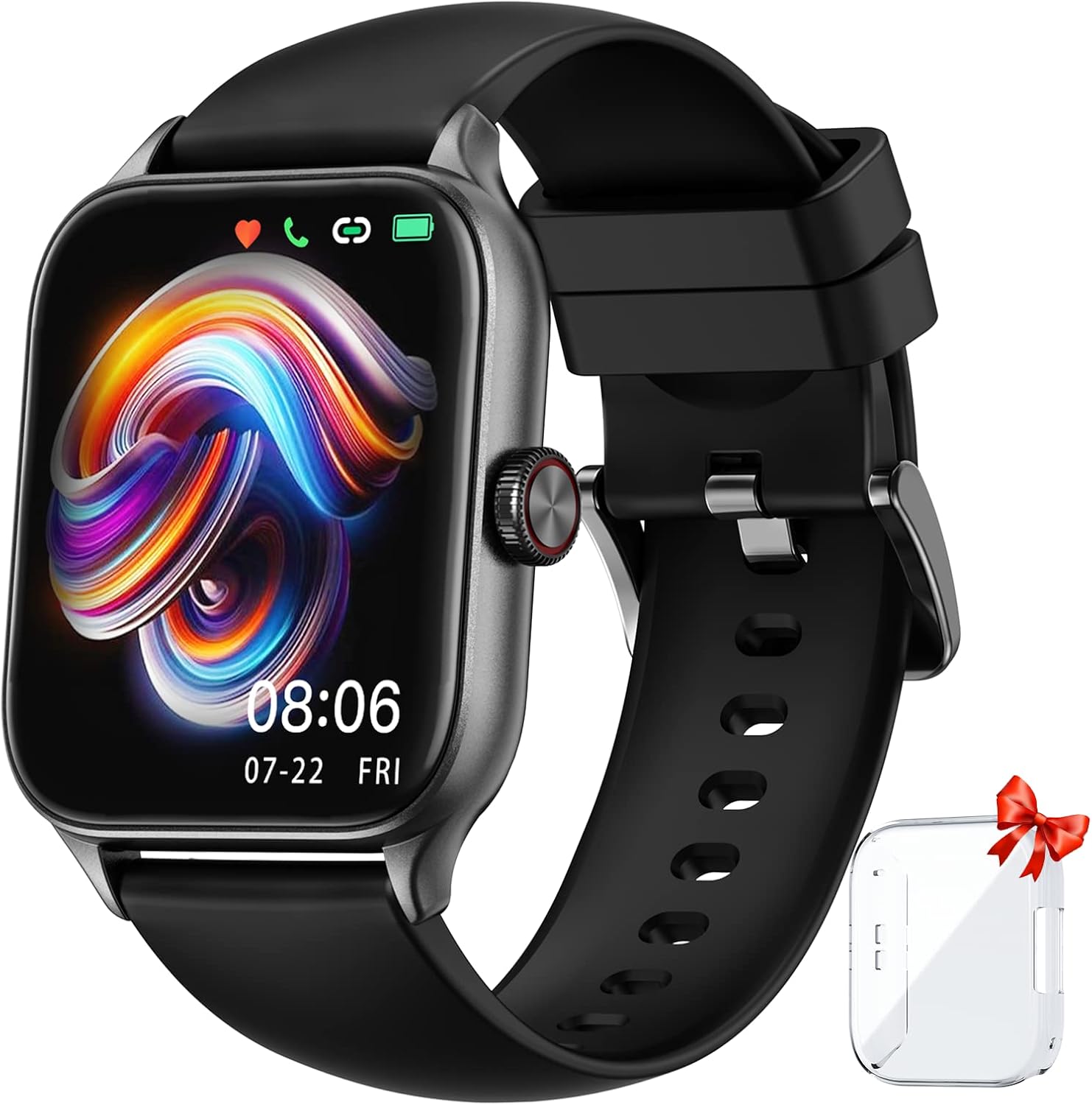 Smart Watch, Newest 1.85 TFT HD Display Smart Watch with Receive & Dial, Smart Watch for Android iPhone with Pedometer, Fitness Tracker, Heart Rate, SMS Reminder, Android Smart Watch for Women Men