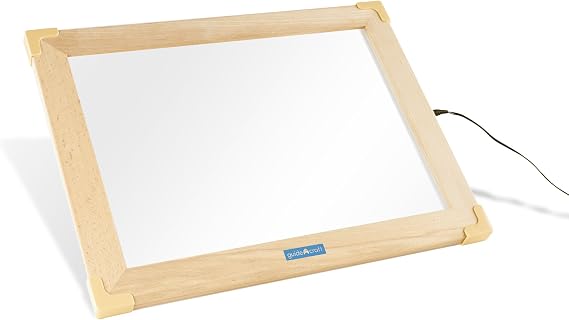 Guidecraft LED Activity Tablet: Light Up Tabletop Lightbox for Preschool | Kids Light Pad for Classroom and Playroom Sensory Learning Play Activities