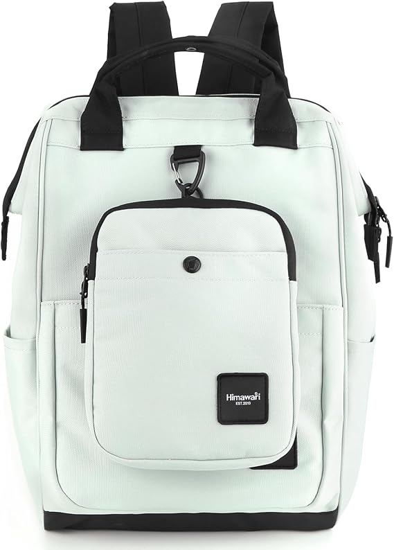himawari 14.9 inch Women's Laptop Backpack, Large Capacity College Schoolbag, Waterproof Travel Bag for Men & Women-0403-01#Green Bamboo